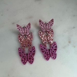 PINK BUTTERFLY EARRINGS NASHVILLE